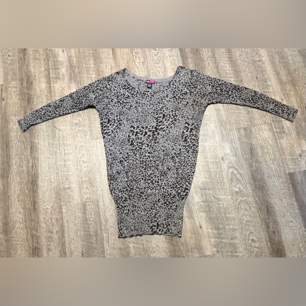 Say What? Gray and Black Leopard Print Top